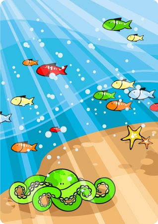 Beautiful sea lifeのイラスト素材