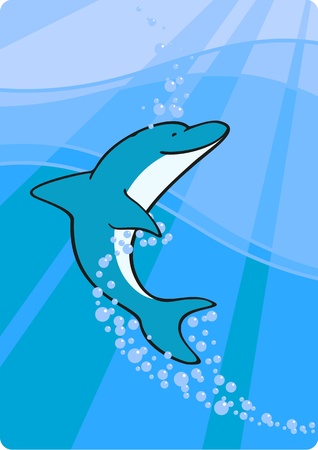 Dolphin in the seaのイラスト素材