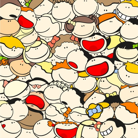 Pattern with funny kidsのイラスト素材
