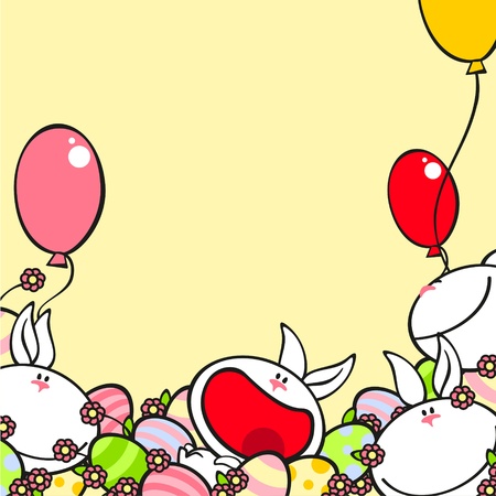 Background with cute rabbitsのイラスト素材