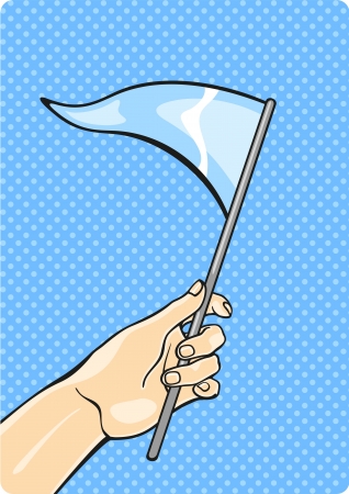 Hand with a flagのイラスト素材