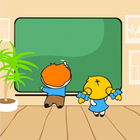 Pupils in a classroomのイラスト素材