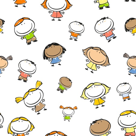 Seamless pattern with kidsのイラスト素材