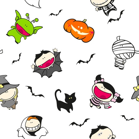 Seamless Halloween patternのイラスト素材
