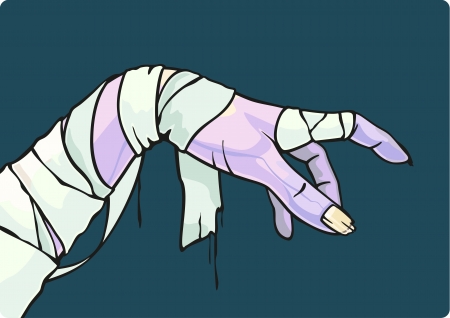 Scary Halloween illustration of a mummy handのイラスト素材