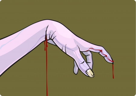Bleeding zombie handのイラスト素材