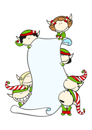 Elves with a scrollのイラスト素材