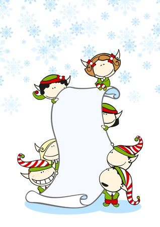 Elves with a scrollのイラスト素材