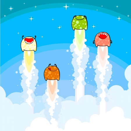 Monsters launchのイラスト素材