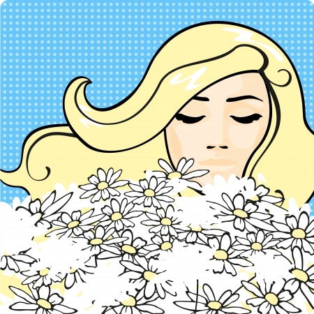 Woman with flowersのイラスト素材