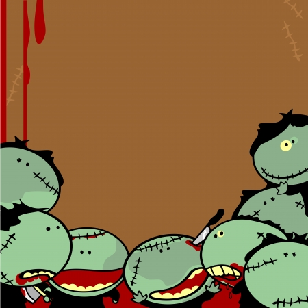 Halloween background with zombiesのイラスト素材