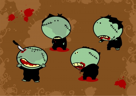 Funny kids - zombiesのイラスト素材