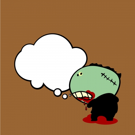 Background with thinking zombieのイラスト素材