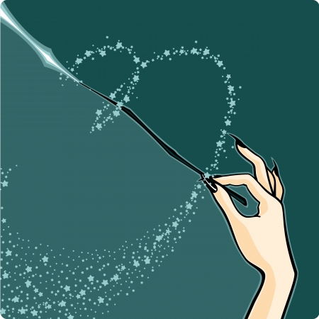 Witch with a magic wandのイラスト素材