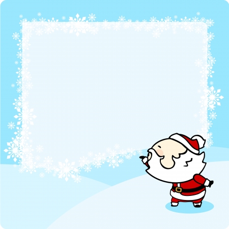 Christmas card with a snow frameのイラスト素材