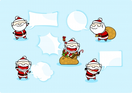 Set of images of a speaking Santa Clausのイラスト素材