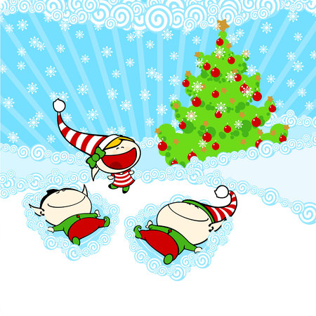 Snow angelsのイラスト素材