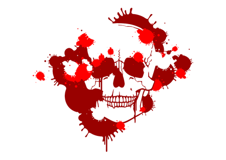 Blood smudges creating a skull silhouetteのイラスト素材