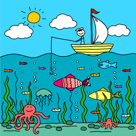 Fishingのイラスト素材