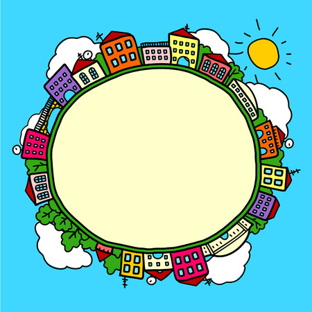City backgroundのイラスト素材