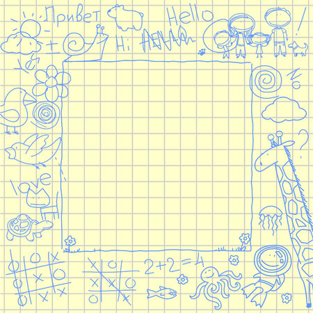 Doodles frameのイラスト素材