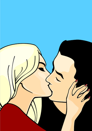 Kissing coupleのイラスト素材