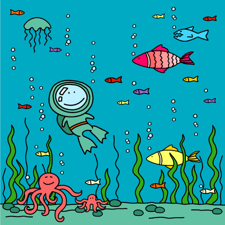 Diverのイラスト素材