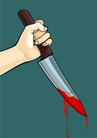 Hand with a blooded knifeのイラスト素材
