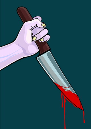 Zombie with a knifeのイラスト素材