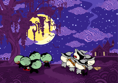 Zombies versus witchesのイラスト素材
