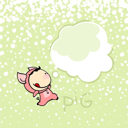 Chinese Zodiac signs - the Pigのイラスト素材