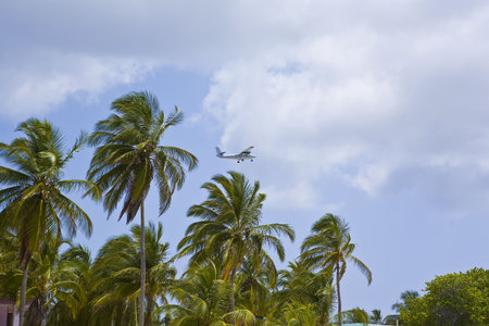 Island Hopper Airplane in the Caribbean leaving Cayman Brac