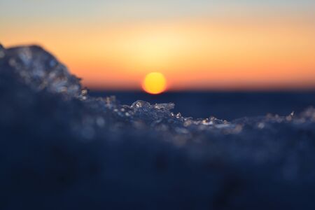 Spring Leningrad Region. Beach on the Gulf of Finland in March 8, 2020.の写真素材