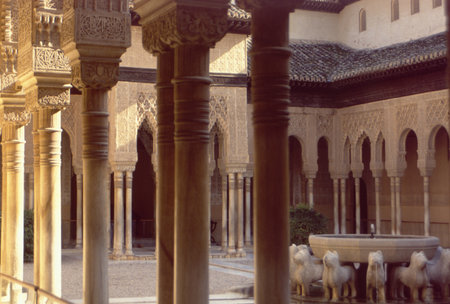 Alhambra Palace Courtyard, Spainのeditorial素材