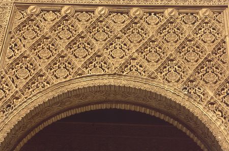 Carved Arch. Alhambra Palace, Spainのeditorial素材