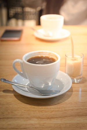 Hot coffee in the morningの写真素材