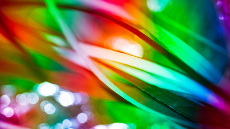 Abstract festive texture. Merry colourful background with birthday or Xmas atmosphere in HD ratio, 16x9.の写真素材
