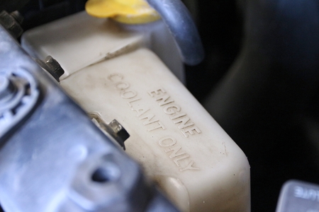 White box of car coolant with wording "Engine coolant only"の写真素材