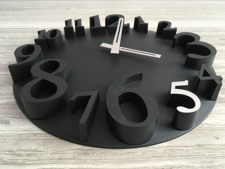 Look up to black and white modern style clock, times never stop
