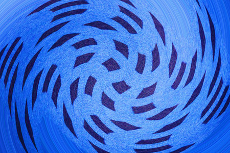 Swirl of sqaure dots in blue tone