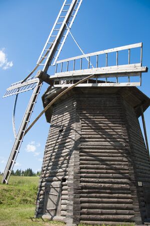 Wind mill in the old Russian villageの写真素材