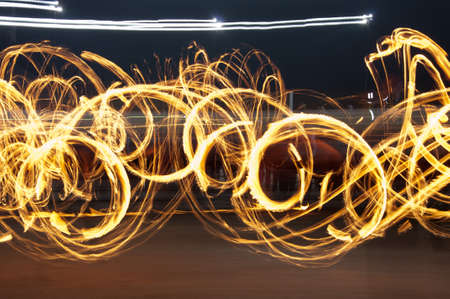 Fireshow. A long-exposure shotの写真素材