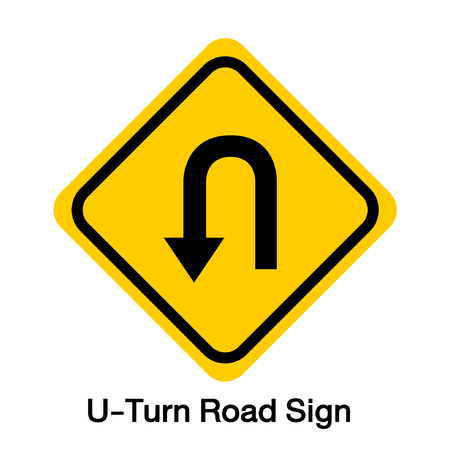 U-Turn Road Sign illustration vectorのイラスト素材