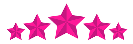 pink purple 5 star icon illustration vectorのイラスト素材