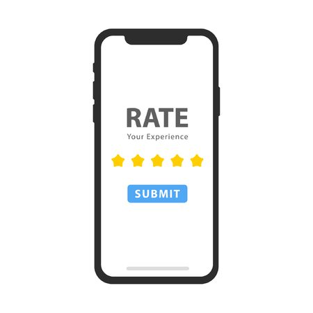 smart phone rate your experience,rating star illustration vectorのイラスト素材
