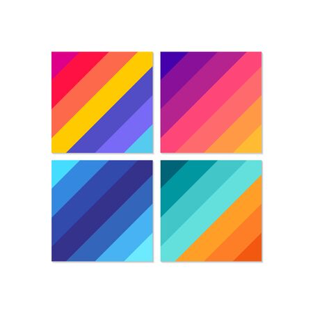 Set of colorful stripes pattern texture background illustration vectorのイラスト素材