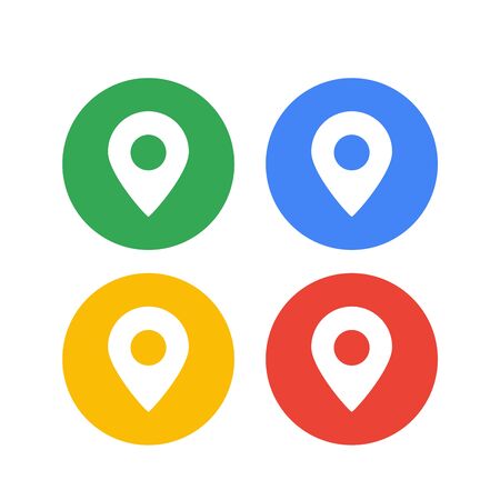colorful circle of location pin illustration vectorのイラスト素材
