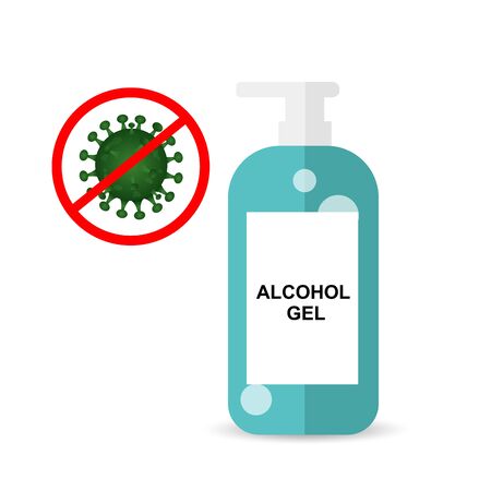 Anti Coronavirus,Covid19 with alcohol gel bottle illustration vector eps10のイラスト素材