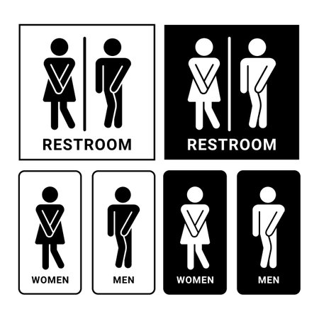 Set of Female Male Restroom icon vector.のイラスト素材