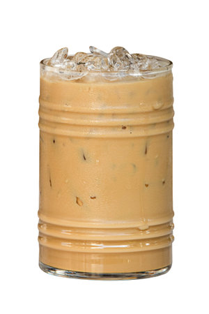 Iced Latte Coffee isolated on white background with clipping path